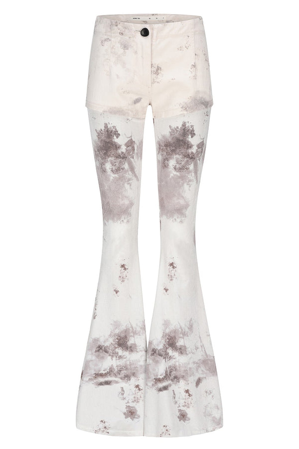 PengTai 24 autumn and winter patchwork lace flared pants PT-PTW24D01-1-RANDOW
